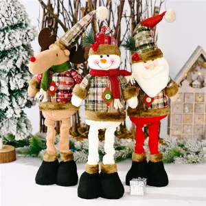 Bambole di Natale Decorazioni per l'albero Ornamento di Capodanno Renna Pupazzo di neve Babbo Natale Bambola in piedi Decorazione Navidad Buon Natale Casa 1