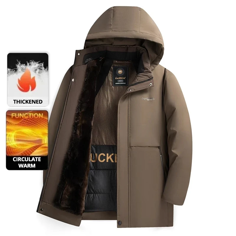 Parka da uomo termico in grafene di alta qualità Giacca a vento Cappotti Cappotto casual da lavoro in pile ispessito invernale 3