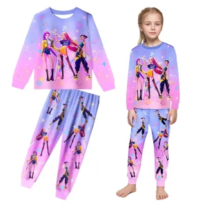 KPop Demon Hunters Huntrix Pigiama per bambini Rumi Mira Zoey Ragazze Pijama Set di vestiti Indumenti da notte Abbigliamento da notte per bambini Abiti per bambini 1