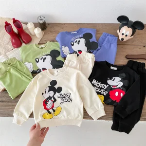 Primavera autunno abbigliamento topolino tuta da bambino moda sciolto manica lunga top + pantaloni della tuta 2 pezzi Costume da bambino Set da ragazzo 1