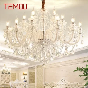 TEMOU Lampadari nordici Lampade a sospensione a candela di lusso a LED Lampade a sospensione in cristallo Apparecchi moderni per la sala della villa domestica 1