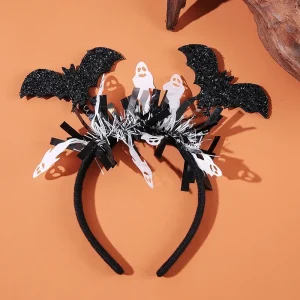 Nuova fascia per capelli di Halloween Tridimensionale Castello fantasma bianco Fasce per capelli elettroniche che emettono luce Accessori per capelli zucca fantasma 1