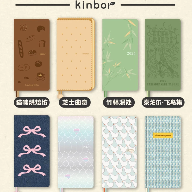 Kinbor 2025 Weekly Planner Week Agenda giornaliera Journal Notebook Hard Cover Calendar programma mensile per fare l'elenco Time Organizer 2