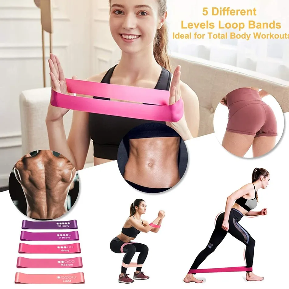 WOSWEIR fasce elastiche di resistenza Yoga Training Gym Fitness Gum Pull Up Assist elastico Crossfit esercizio attrezzature per l'allenamento 4