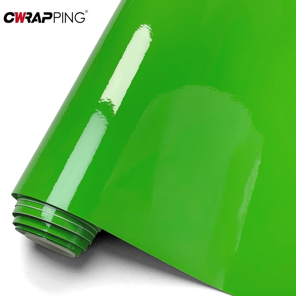 Adesivo per auto Vinile per moto Pellicola in carbonio impermeabile in PVC con rilascio d'aria per pellicole per carrozzeria Accessori auto per tuning verde mela 4