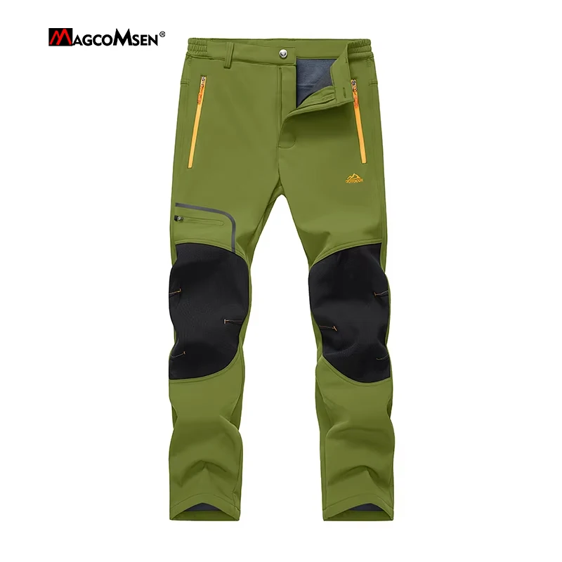 MAGCOMSEN Pantaloni in pile Pantaloni da sci da neve da uomo Pantaloni da trekking antivento con 4 tasche con cerniera Pantaloni impermeabili invernali 1