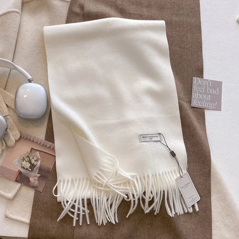 Sciarpa di lana invernale di lusso Donna Cashmere Caldo Pashmina Marca Foulard Scialli femminili Avvolge Spessore Morbido Sciarpe Bufanda Stola 2024 2