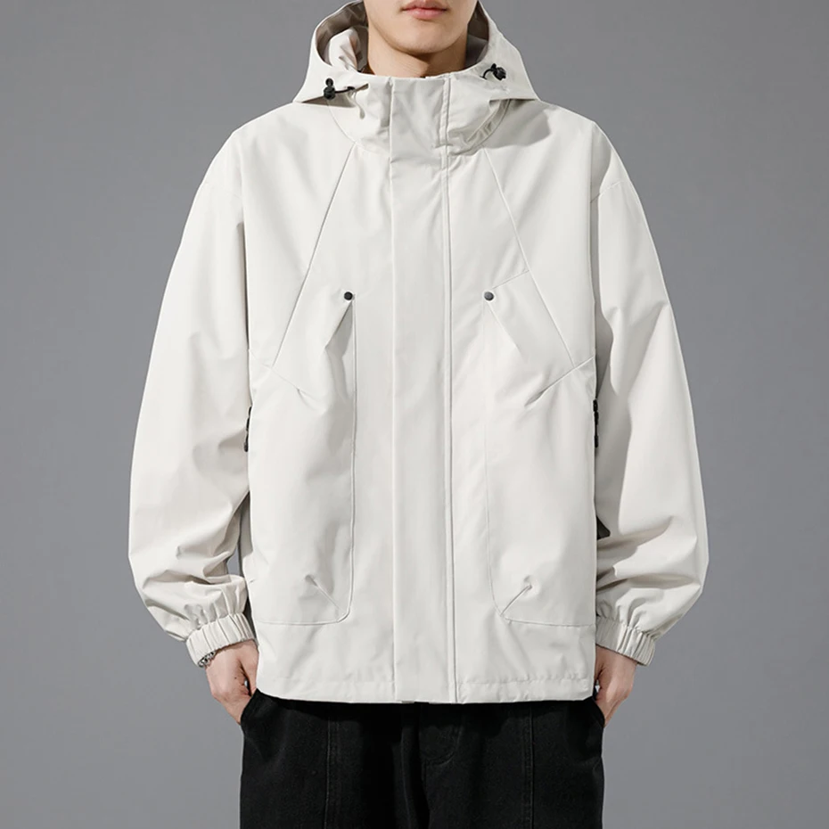 Giacche da uomo taglie forti 8XL Giacca a vento con cappuccio Giacche impermeabili antivento nere larghe casual Taglia grande 7XL 6