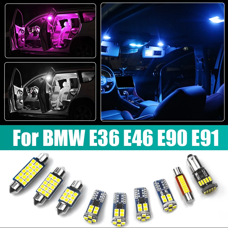 Per BMW Serie 3 E36 E46 M3 E90 E91 Berlina Auto da turismo Lampadine a LED Cupola interna Lampada da lettura Specchio cosmetico Tronco Luce Accessori 1
