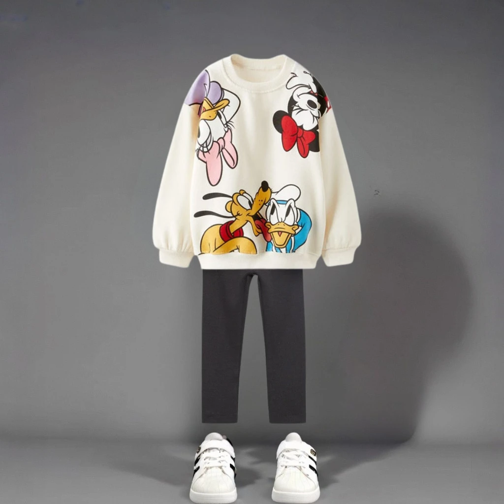 Cartoon Cute Baby Girls Felpa Abiti Primavera Autunno Abbigliamento per bambini Abito a maniche lunghe Allentato Casual Tute per bambini 1-6Y 4