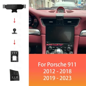 Supporto per telefono per auto Navigazione GPS per Porsche 991 992 997 2012-2023 Supporto per telefono girevole regolabile Base Accessori interni per auto 1