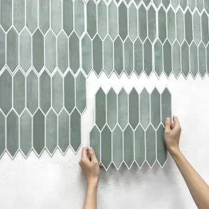 Adesivo per piastrelle 3D da 1/10 pezzi, paraspruzzi per piastrelle verdi 3D autoadesivi per cucina e bagno, resistente allo stampo impermeabile, 30x30 cm 1