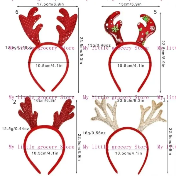 Accessori per capelli D5BD con Accessori natalizi antler cervo femminile 6