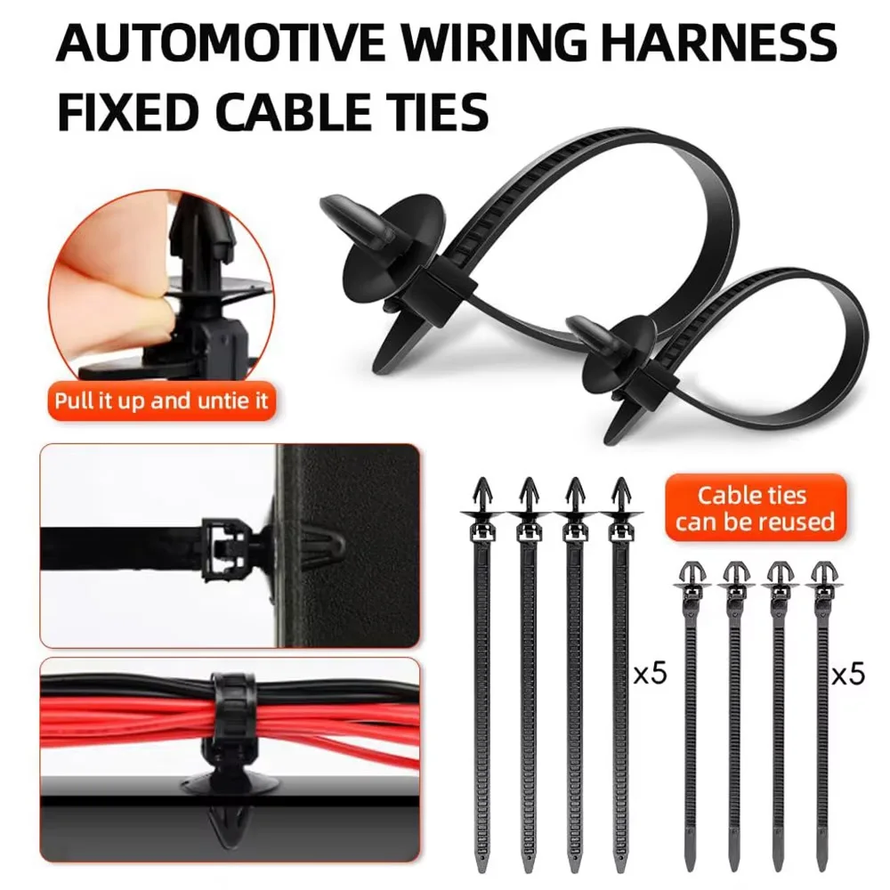 Clip di fissaggio per autoveicoli e kit di morsetti per rivestimento del pannello della porta Copertura del motore del paraurti Clip di spinta Strumento di rimozione dei elementi di fissaggio del pannello della porta 6