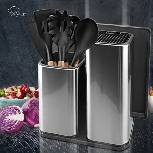 Portacoltelli in acciaio inossidabile Staffa per secchio Portaoggetti Secchio portaoggetti da cucina multifunzionale Accessori da cucina Bacchette 1