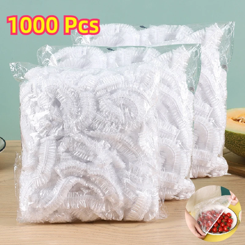 100/500/1000 pezzi sacchetti di copertura usa e getta in plastica elastica per uso alimentare cucina frutta verdura conservazione fresca 1