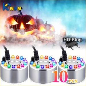 10PCS Mini LED Pumpkin Light Fogger Water Fountain Pond Fog Machine per Halloween Christmas Easter Party Festival Decoration 1
