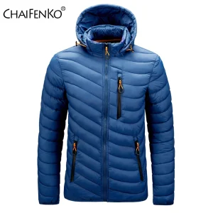 CHAIFENKO Marca Inverno Caldo Giacca Impermeabile Da Uomo 2025 Nuovo Autunno di Spessore Con Cappuccio Parka Mens Moda Casual Giacca Sottile Cappotto Da Uomo 1