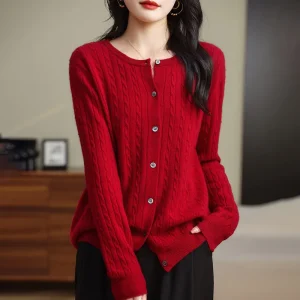 Cardigan da donna Primavera Autunno Inverno Maglioni lavorati a maglia a maniche lunghe O-Collo Spessore caldo Fashin Cardigan coreano Slim Fit Top 2025 1