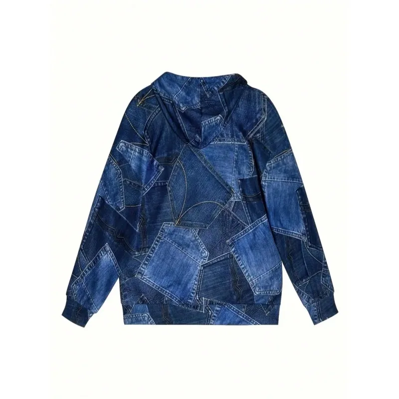 Taglie forti 1XL-5XL Nuove giacche cardigan a maniche lunghe da donna in denim impiombato casual 4