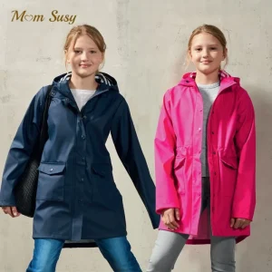 Moda Baby Boy Girl Impermeabile impermeabile Trench Giacca Bambini Adolescenti Capispalla per bambini Mackintosh Abbigliamento antipioggia impermeabile per bambini 7-14 anni 1