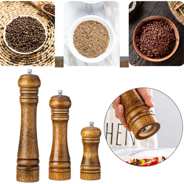 5/8/10 pollici in legno sale pepe smerigliatrice mulino shaker rotore utensile da cucina spezie condimento gadget accessorio cucina articoli essenziali 5