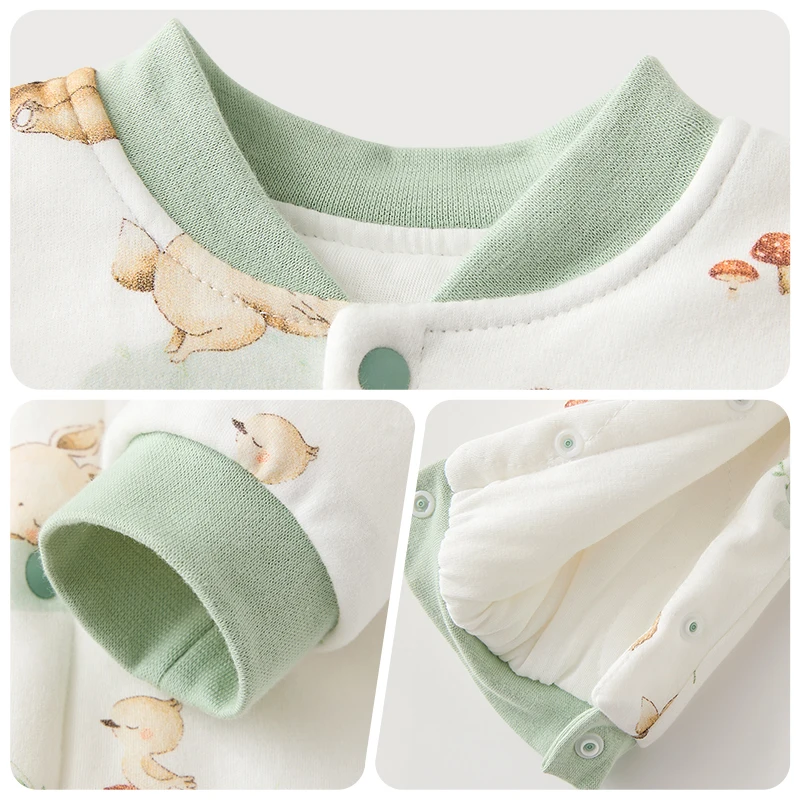 Tuta da neonato trapuntata autunno inverno in puro cotone spesso abbigliamento da neonato tuta da bambino unisex tuta strisciante 6
