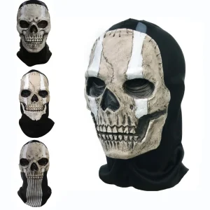 Unisex Halloween Horror Fantasma Teschio Maschera Call of Duty MW2 Lattice Copricapo Casco Cosplay Esegui Party Masquerade Prop Cosplay 1