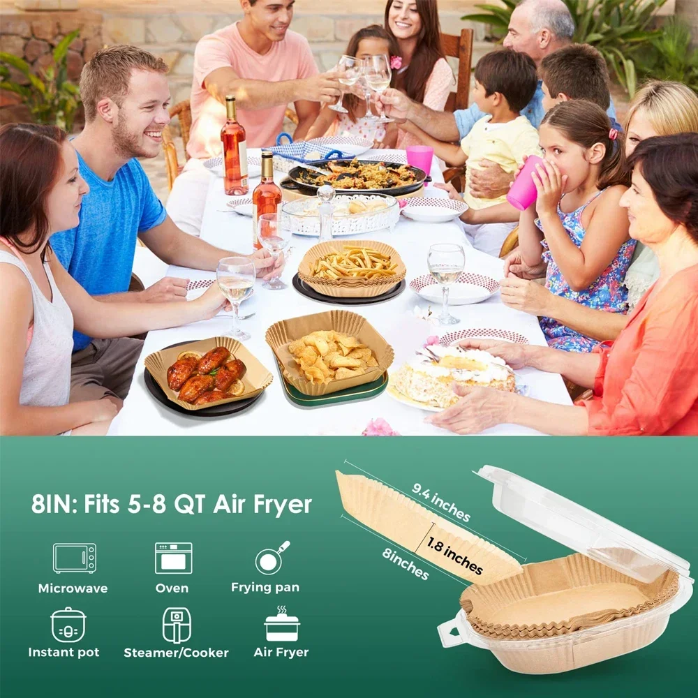 50-400 pezzi friggitrice ad aria carta da forno usa e getta antiaderente tappetino pergamena a prova di olio per cucinare forno a microonde pad pad foglio barbecue arrosto 2