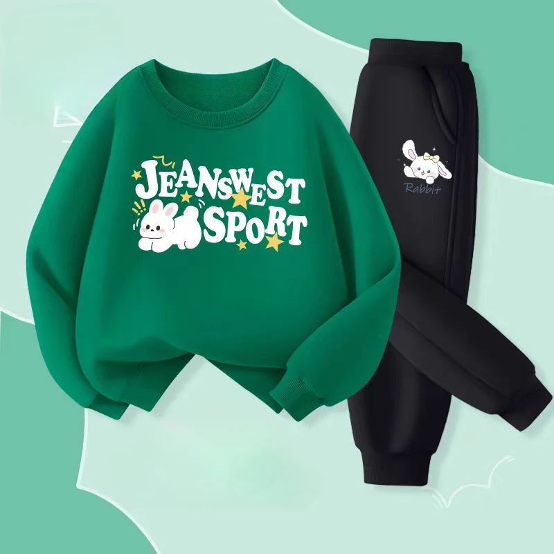 Vestiti autunnali per neonato T-shirt e pantaloni stampati alla moda Set da 2 pezzi Bambini Ragazze Casual Top Bottom Abiti Tute 3