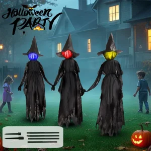 Halloween Bagliore colorato Tre streghe tenute a mano Strega attivata dal suono tenuta a mano Halloween illuminano oggetti di scena decorativi 1