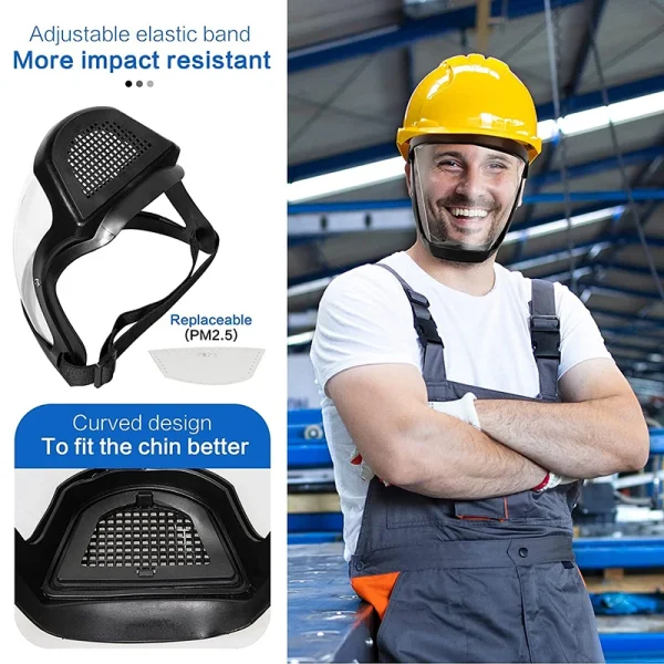 Maschera di protezione da lavoro Scudo facciale trasparente Protezione facciale trasparente Schermo protettivo per il viso Accessori da cucina Gadget 4