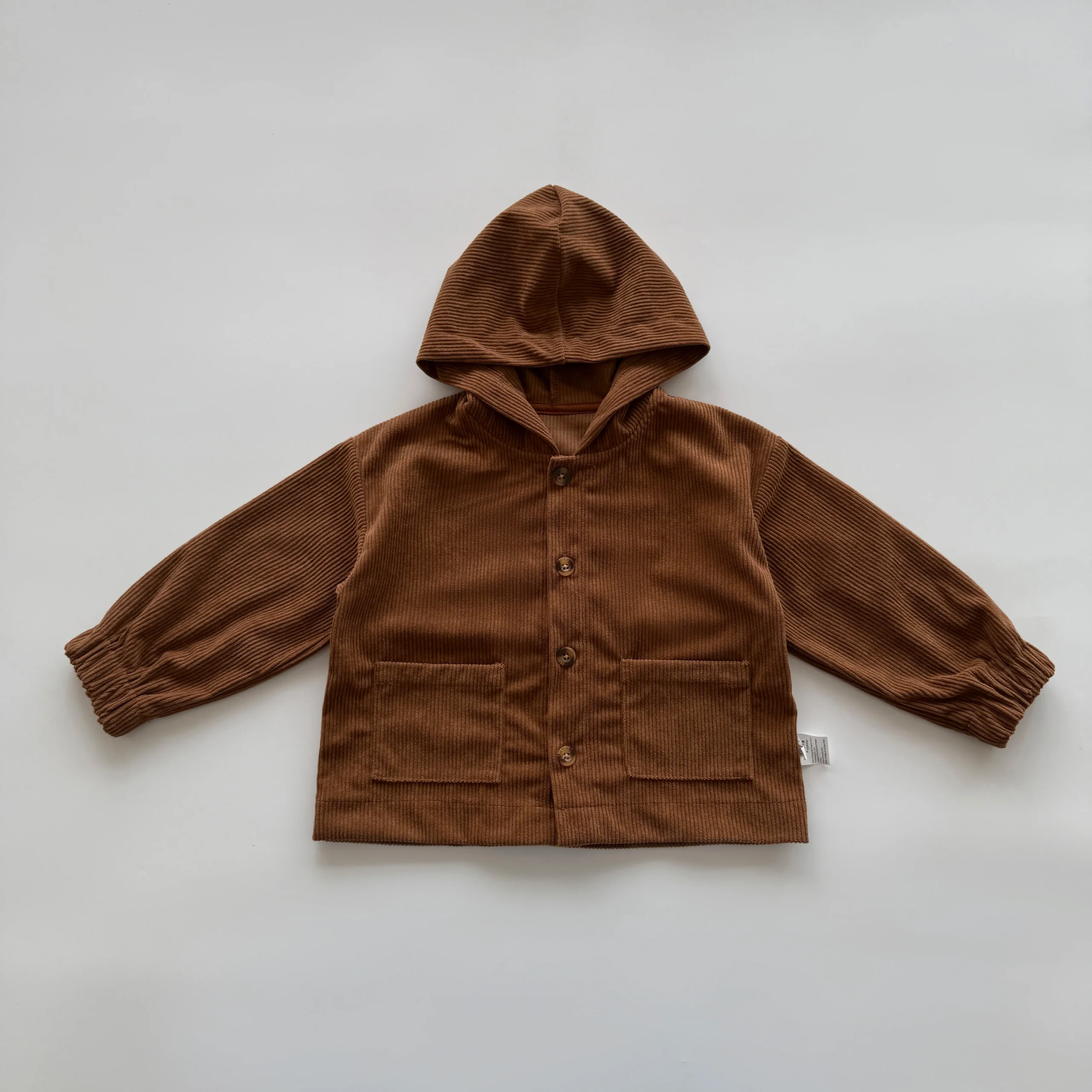 Nuovi vestiti autunnali per bambini da 0 a 3 anni, giacca con cappuccio in velluto a coste alla moda e facile da indossare per neonati 5