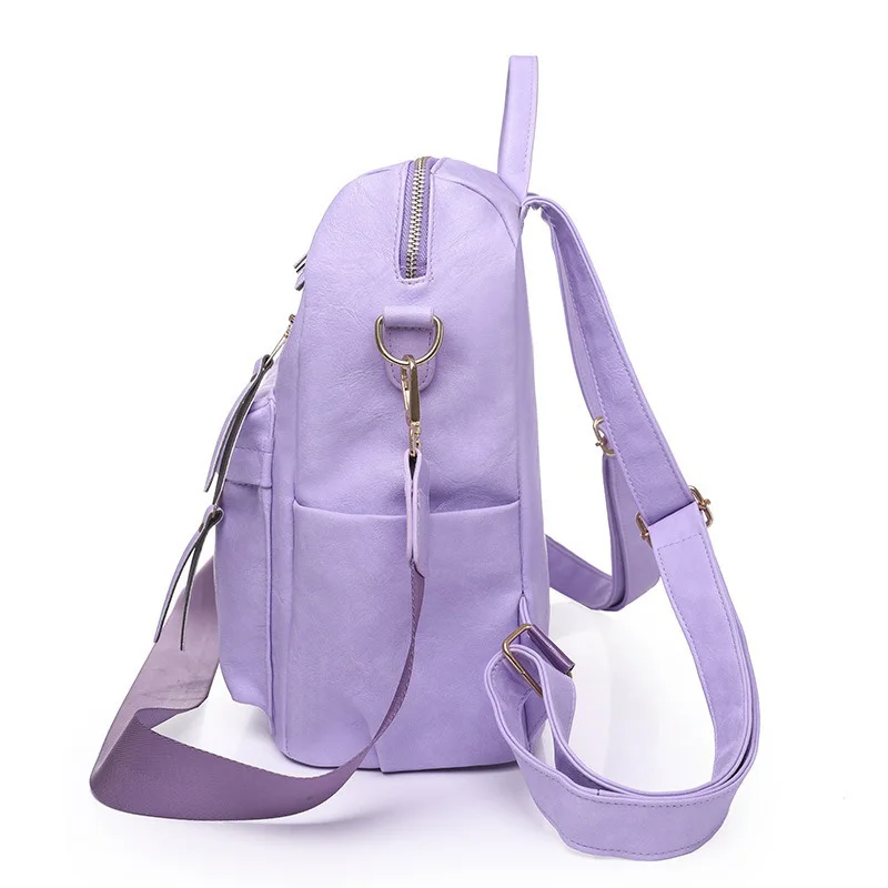 Zaino in pelle Pu da donna Borsa a tracolla femminile di moda Sac a Dos Ladies Bagpack Mochilas Borse da scuola per ragazze adolescenti 2025 4