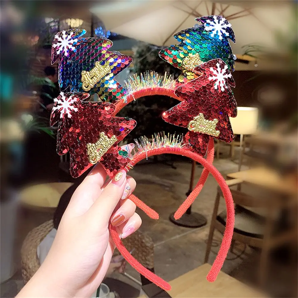 Accessori per capelli di Babbo Natale in maschera Ornamenti per l'albero Fasce natalizie Decorazioni natalizie Fascia per capelli natalizia Copricapo di renna 5