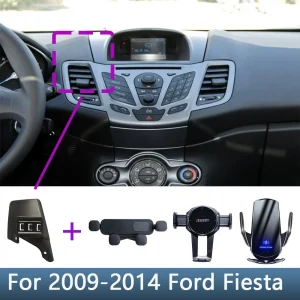 Per Ford Fiesta 2009 2010 2011 2012 2013 2014 Supporto per telefono per auto Speciale staffa fissa Base di ricarica wireless Accessori interni 1