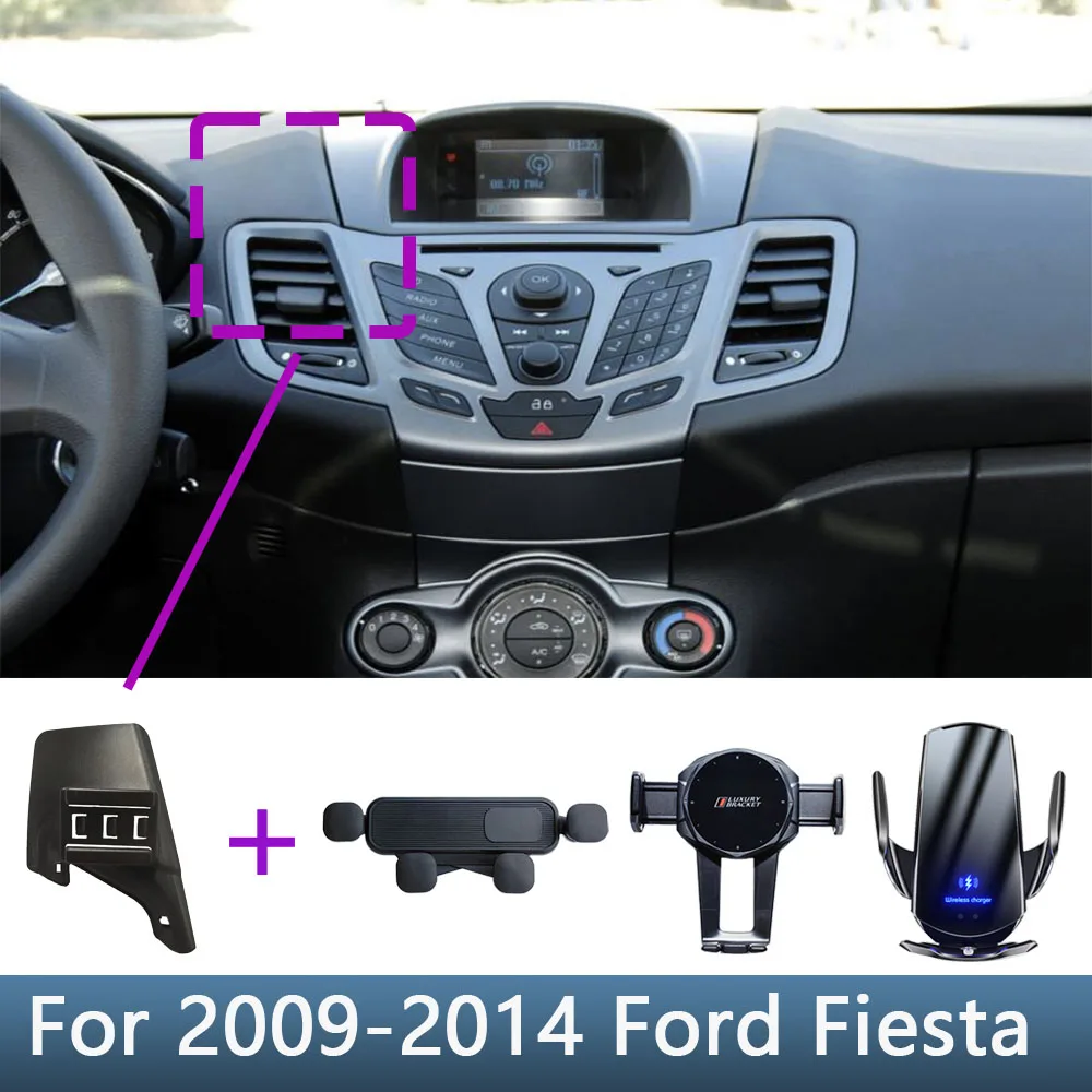 Per Ford Fiesta 2009 2010 2011 2012 2013 2014 Supporto per telefono per auto Speciale staffa fissa Base di ricarica wireless Accessori interni 1