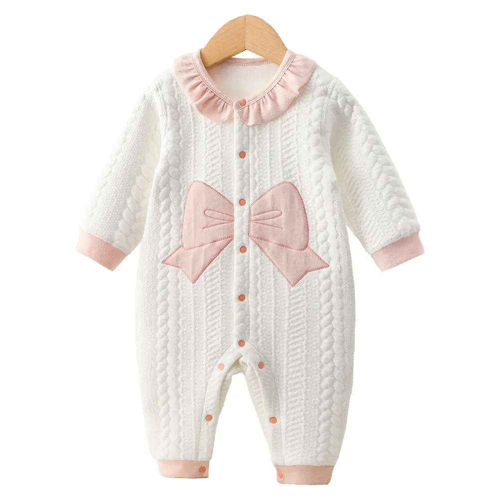 Somenie Baby Tutina in puro cotone Autunno e inverno Modelli in cotone con clip carini Neonati Ragazzi Ragazze Abbigliamento Tuta calda per bambini 1