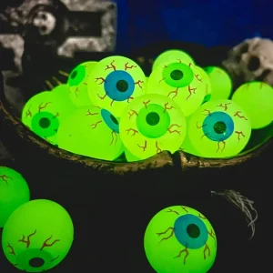 12 pezzi Glow in The Dark Bulbo oculare 33MM Palla rimbalzante Forniture di Halloween Giocattoli Horror Luminoso Palla spaventosa Giocattoli per bambini Regalo Bulbi oculari finti 1