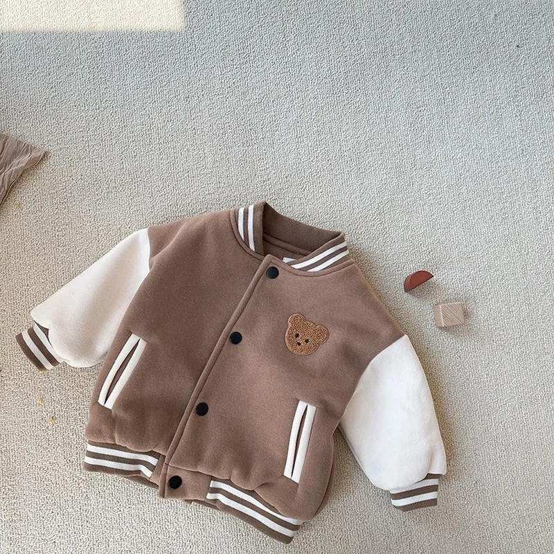 Bambino neonato neonate ragazze vestiti carino pile inverno caldo giacca da bambino casual uniforme da baseball tuta sportiva cappotto per bambini 3