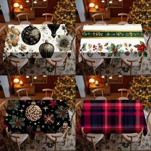 Tovaglia natalizia vintage Ristorante Tovaglia da cucina Soggiorno Decorazione domestica Decorazione rettangolare per feste 1