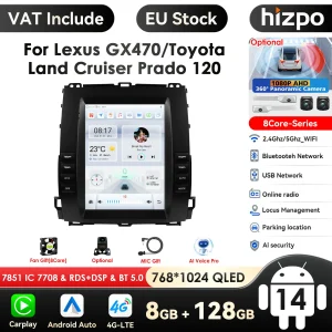 Schermo da 9.7 ''pollici Carplay 4G 2Din Android Autoradio per Toyota Land Cruiser Prado 120 2002-2009 Lexus GX470 GPS Multimedia Video 1