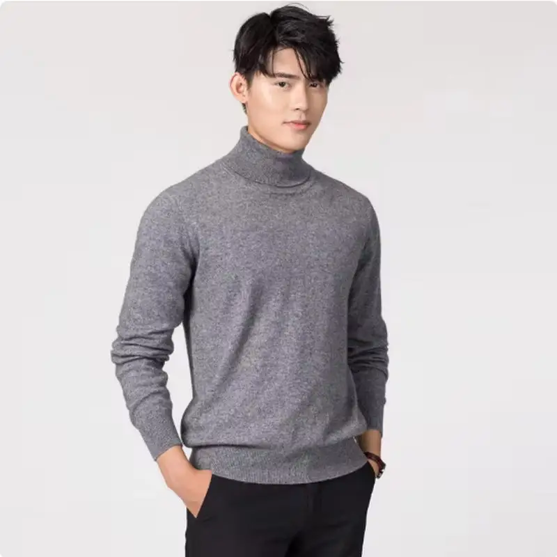 Maglione da uomo dolcevita in misto cotone cashmere 2025 Autunno Inverno Wram Abbigliamento Vetement Homme Pull Homme Hiver Man Pullover Maglione 4