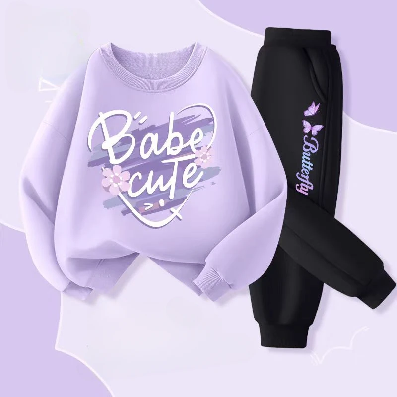 Vestiti autunnali per neonato T-shirt e pantaloni stampati alla moda Set da 2 pezzi Bambini Ragazze Casual Top Bottom Abiti Tute 4