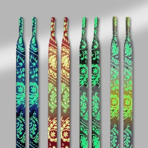 1 paio di lacci per scarpe fluorescenti corsa notturna cool lacci piatti schizzi-inchiostro modello di stampa lacci per scarpe da ginnastica scarpe di tela 1