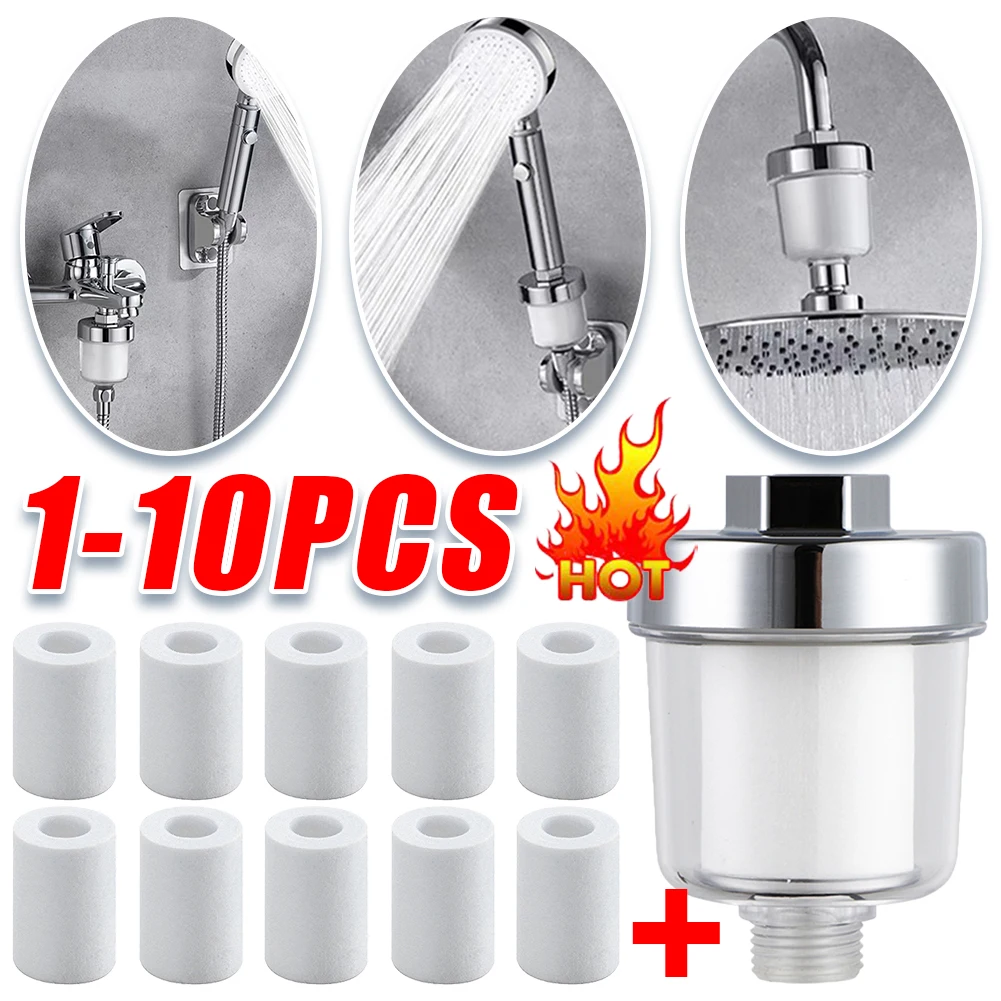 Filtro da bagno sistema di filtrazione del bagno trasparente kit di purificazione della presa d'acqua doccia filtro per uso domestico cotone PP ad alta densità 1