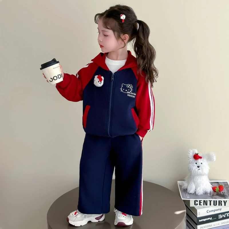 Set di vestiti per neonata Felpe per bambini autunnali Top con cappuccio e pantaloni 2 pezzi Tute per bambini Outfit Uniforme da baseball di moda 3
