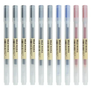 10-30 Pz/set 0.38/0.5mm Penna Gel Nero/Blu Inchiostro MUJIS Penne Scuola Forniture Per Ufficio di Cancelleria Studente Affari Firma Penna A Sfera 1