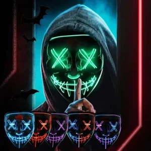 Maschera LED Wireless Halloween Neon Led Purge Masquerade Maschere per feste di carnevale Luce luminosa al buio Forniture per costumi cosplay 1