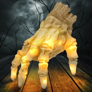 Puntelli decorativi di Halloween Elettrico luminoso Arrampicata Mano Horror Teschio Braccio artificiale Fantasma Luce notturna Suono attivato Camminare 1